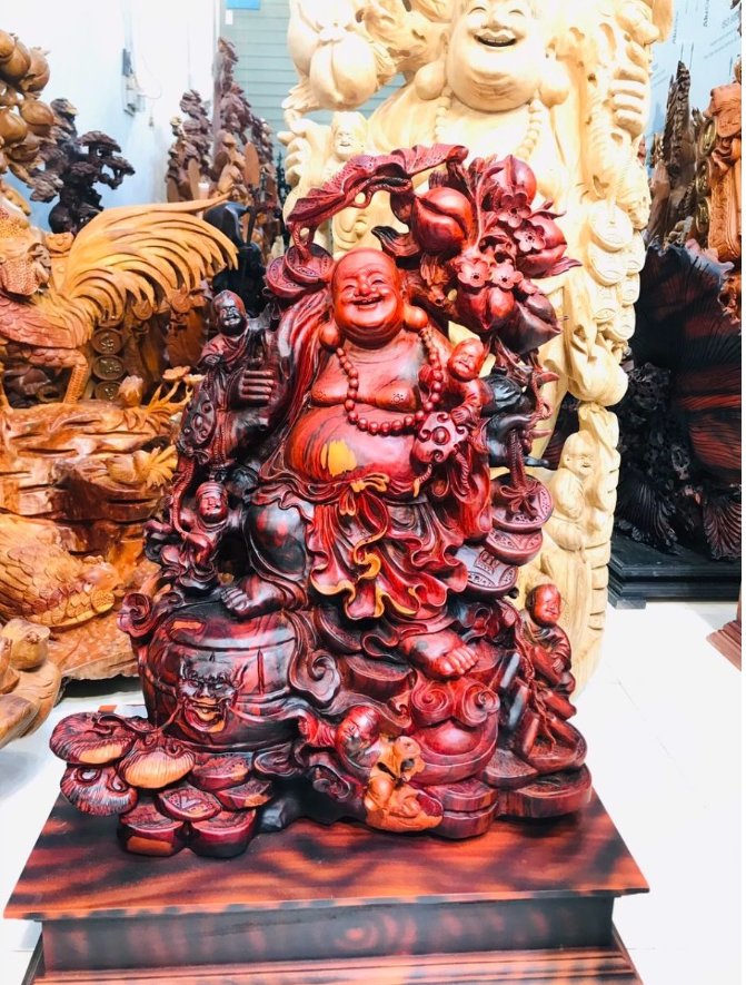 Tượng gỗ Di Lặc Gỗ Trắc Đỏ Đen 3.png